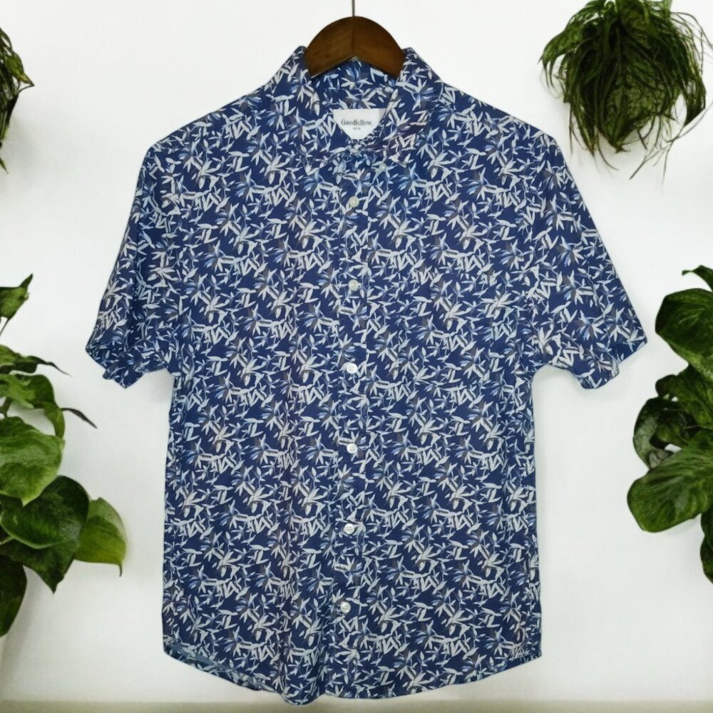 Goodfellow & Co ★ Men's Short Sleeve Button-Up - Tropical Bamboo Print